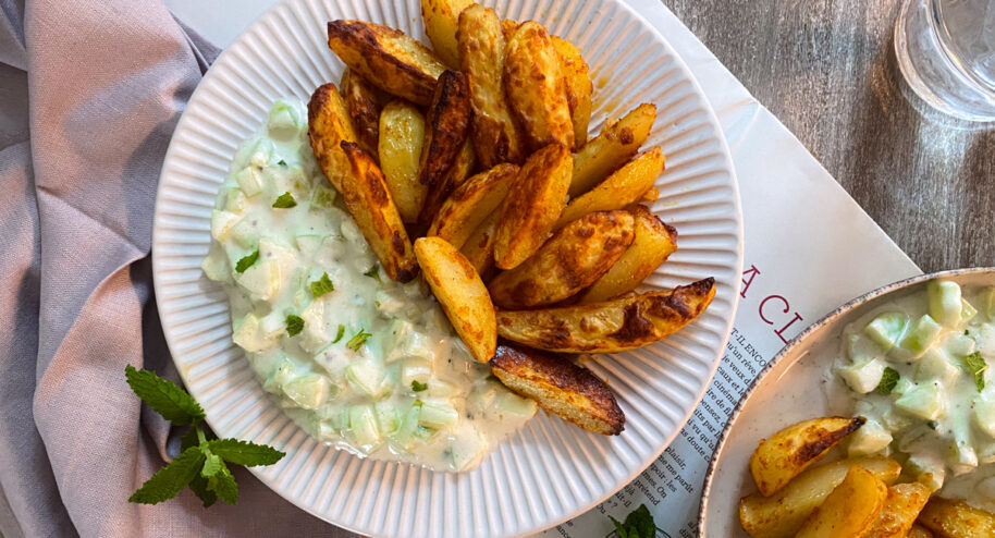 Pommes de terre rôties et concombre au yaourt - Mon Quotidien Autrement - ©E. Montuclard