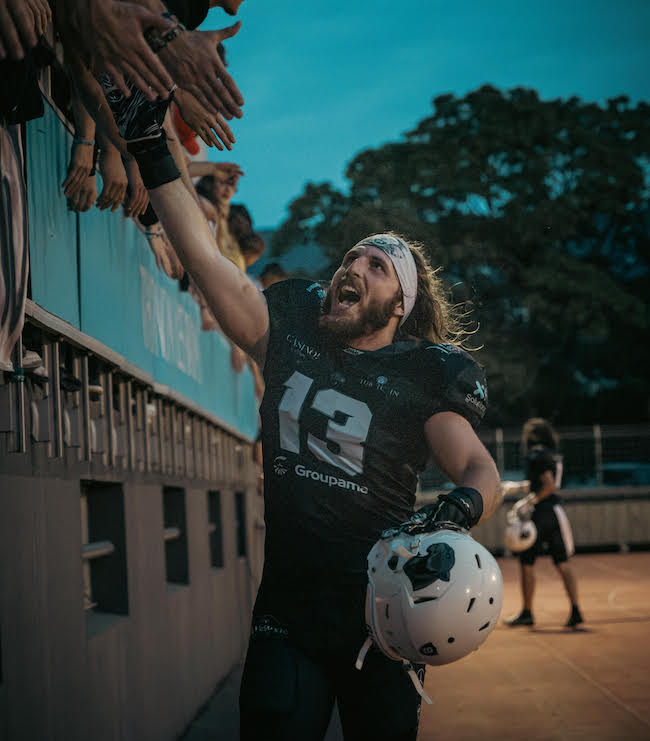 Léo Tischhauser, capitaine des Black Panthers Thonon, équipe de football américain de Thonon-les-Bains © @flo_photos74