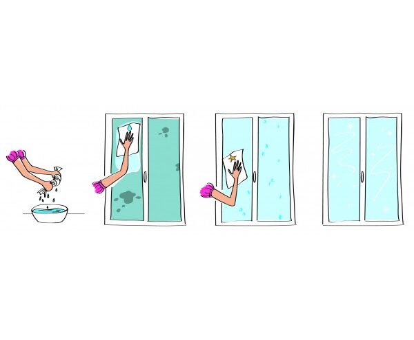 Le kit à vitres Brill'tout, bien pratique pour faire les fenêtres !