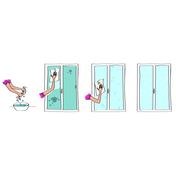 Le kit à vitres Brill'tout, bien pratique pour faire les fenêtres !