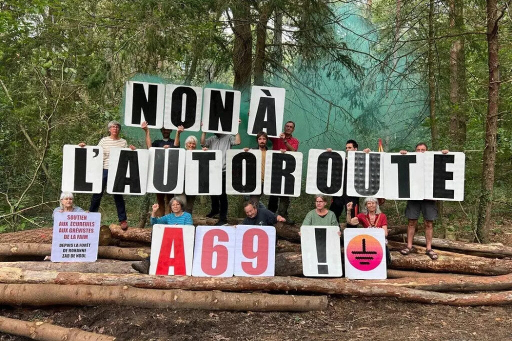 Le projet d'autoroute A69 a été annulé par la justice. Les militants demandent cette annulation depuis des années. Crédits La Voie est libre (X)