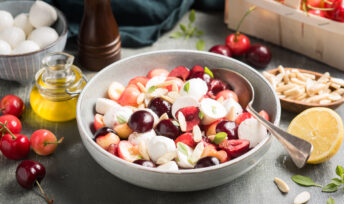 Recette de salade de cerises et mozzarella - Mon Quotidien Autrement - ©E. montuclard
