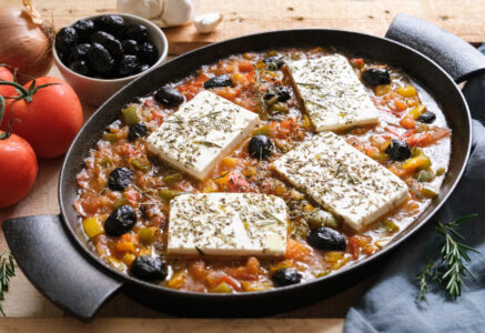 Recette de poêlée de tomates et poivrons à la feta