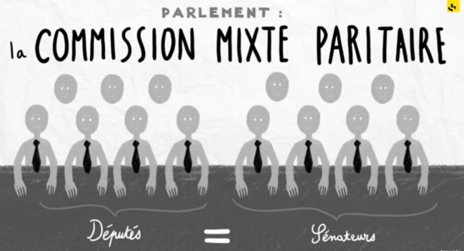 Une commission mixte paritaire est composée de 7 députés et 7 sénateurs. Crédits capture d'écran France Info