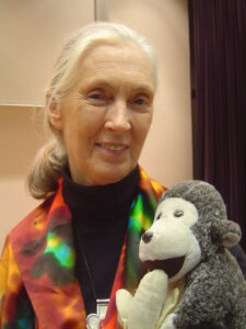 Jane Goodall et "MR. H" © Photo : Jeekc, CC BY-SA 3.0