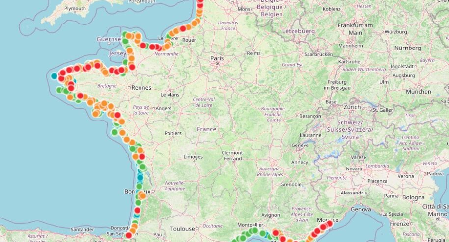 Pollution des plages : avec cette carte interactive, vérifiez si votre eau de baignade est polluée / Crédit : capture écran La Belle Plage