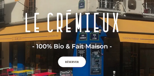 Le Crémieux, restaurant bio et local à deux pas de la gare de Lyon / Crédit : Le Crémieux, capture écran (site web)