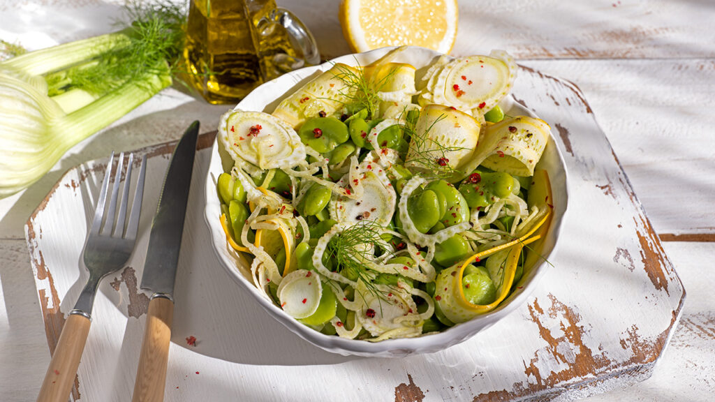 Recette de salade de fenouil, fèves et courgettes, facile et ultra-rafraîchissante - La Bouscule - ©S.LACROIX