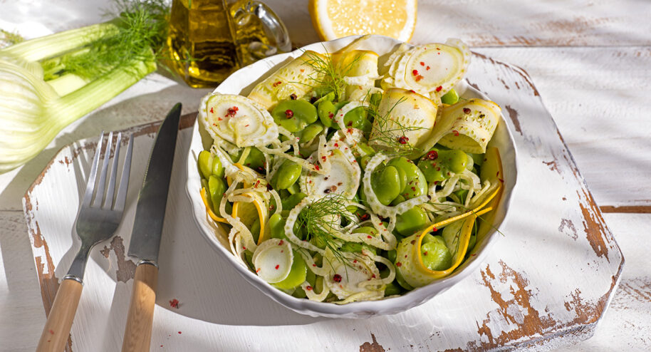 Recette de salade de fenouil, fèves et courgettes, facile et ultra-rafraîchissante - La Bouscule - ©S.LACROIX