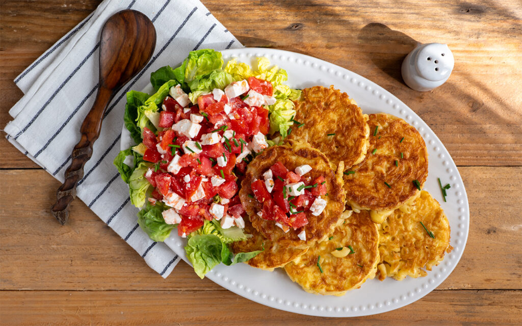 Recette anti-gaspi de galettes de coquillettes ultra-gourmandes - La Bouscule - © S.LACROIX